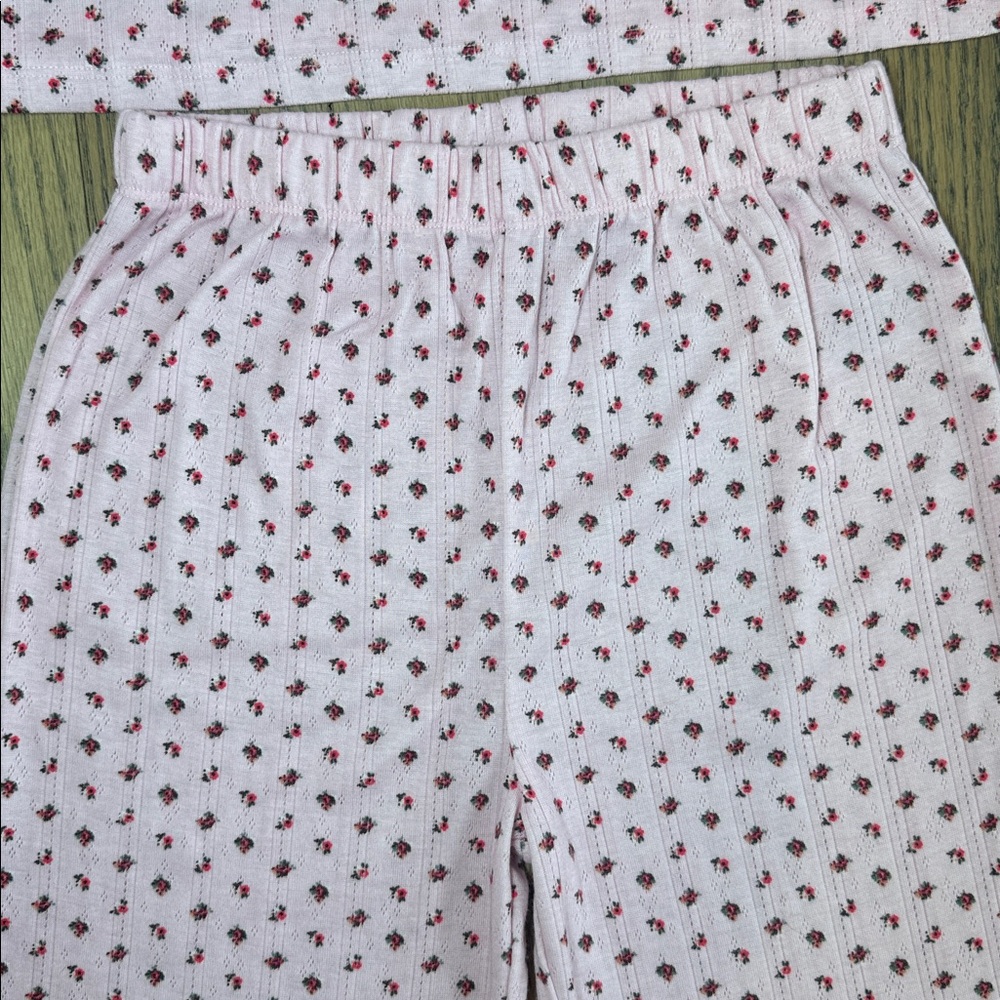 Gap Girls Pink Ditsy Floral Print 2-Piece Long Sleeve Pajama Set Size 14 - Picture 3 of 8
